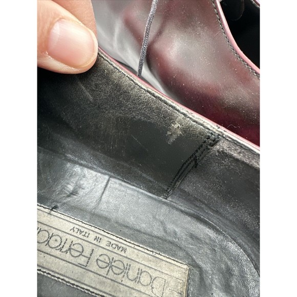 Daniele Ferradini Burgundy Classic Men\'s Brogue Leather Dress Shoes Size 8.5 main image 8